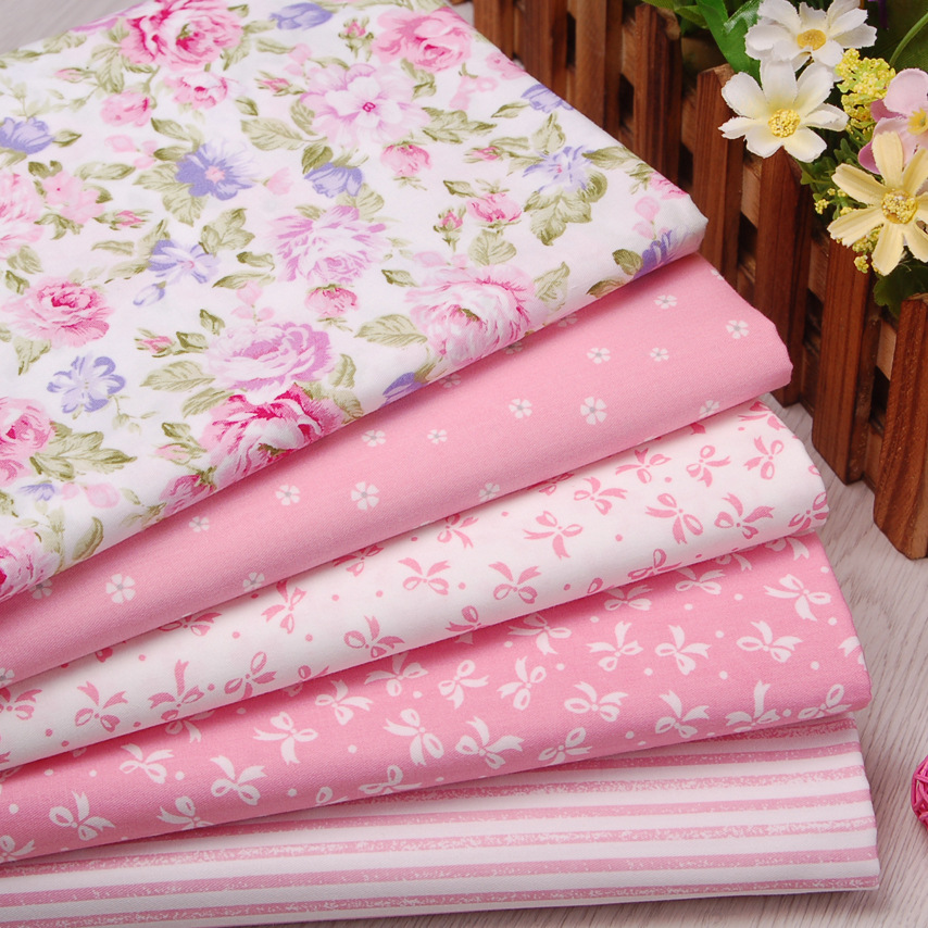 Baby Products Organic - Bunga Merah Muda Garis Busur Katun