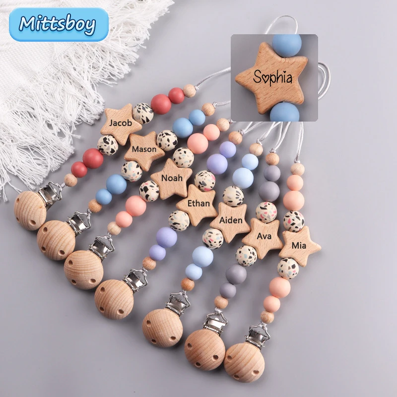 Baru kustom nama Kayu diperson - Baby Pacifier Clip ulasan dan harga
